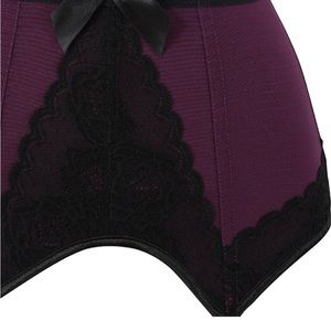 Women's Victorian Lace Mesh Push Up Bustier Corset Top Garter